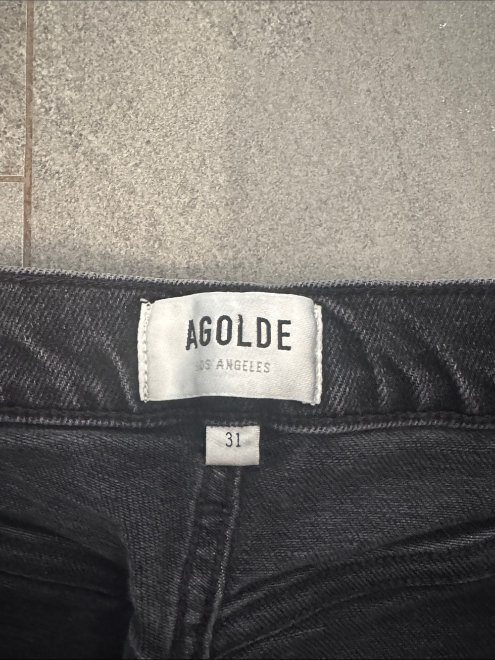 Agolde High-Rise Wide Straight Leg Black Jeans - Picture 2 of 3